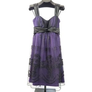 Candy Couture Baby Doll Lace  Dress Violet Black Overlay Size Medium